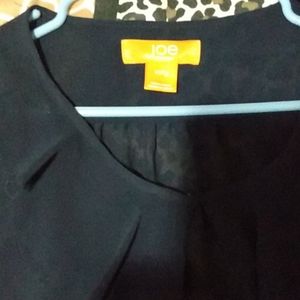 Navy blue slightly sheer blouse